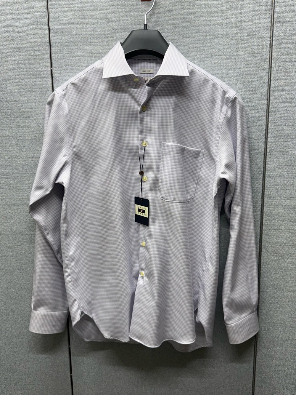 Joseph Abboud Light Gray Micro-Check Dress Shirt